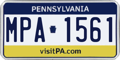 PA license plate MPA1561