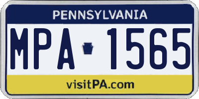 PA license plate MPA1565