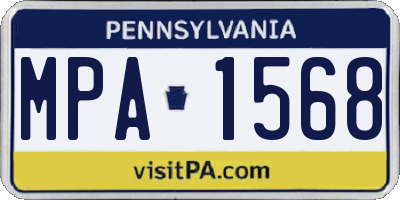 PA license plate MPA1568