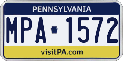 PA license plate MPA1572