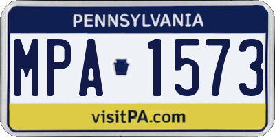 PA license plate MPA1573