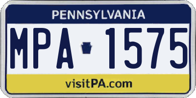 PA license plate MPA1575