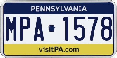 PA license plate MPA1578
