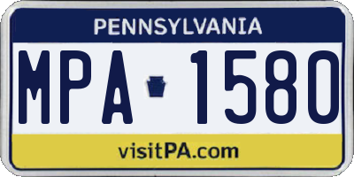 PA license plate MPA1580