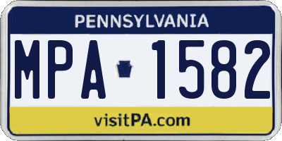 PA license plate MPA1582