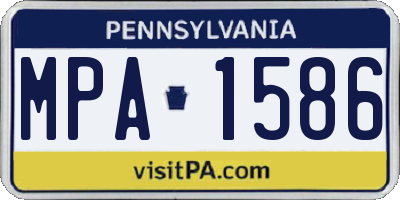 PA license plate MPA1586