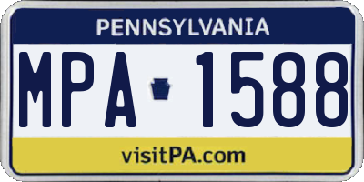 PA license plate MPA1588