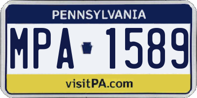 PA license plate MPA1589