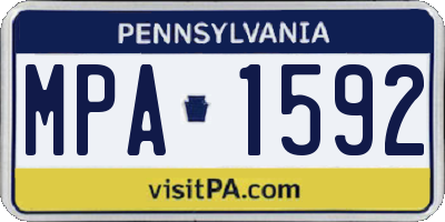 PA license plate MPA1592