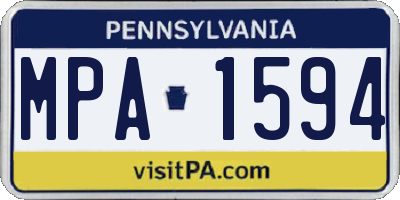 PA license plate MPA1594