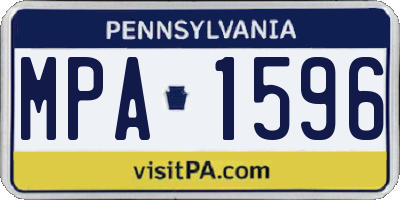 PA license plate MPA1596