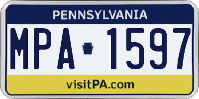 PA license plate MPA1597