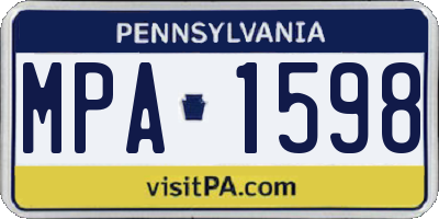 PA license plate MPA1598