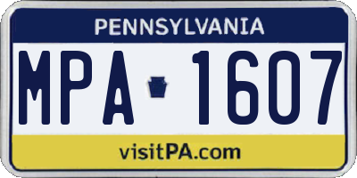 PA license plate MPA1607
