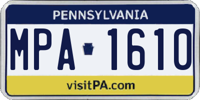 PA license plate MPA1610