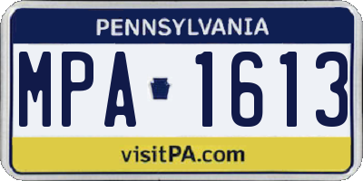 PA license plate MPA1613