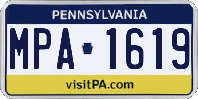PA license plate MPA1619