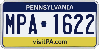 PA license plate MPA1622