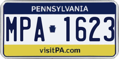 PA license plate MPA1623