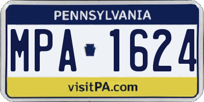 PA license plate MPA1624