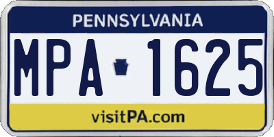 PA license plate MPA1625