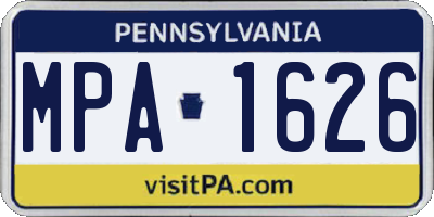 PA license plate MPA1626