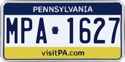 PA license plate MPA1627