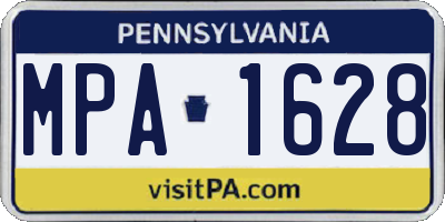 PA license plate MPA1628