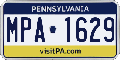 PA license plate MPA1629