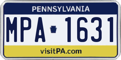 PA license plate MPA1631