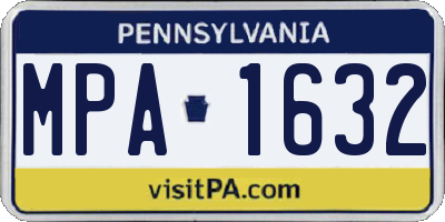 PA license plate MPA1632