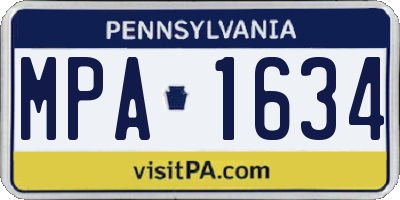 PA license plate MPA1634