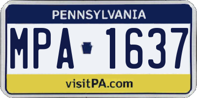 PA license plate MPA1637