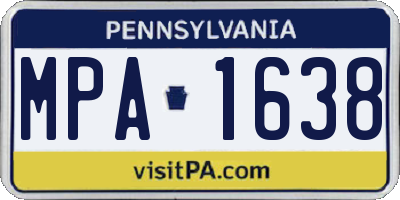 PA license plate MPA1638