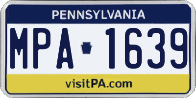 PA license plate MPA1639
