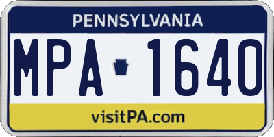 PA license plate MPA1640