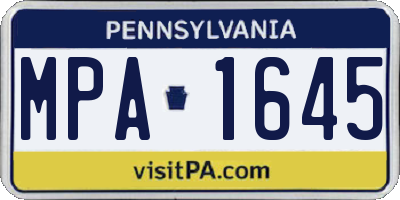 PA license plate MPA1645