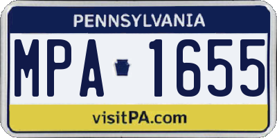 PA license plate MPA1655