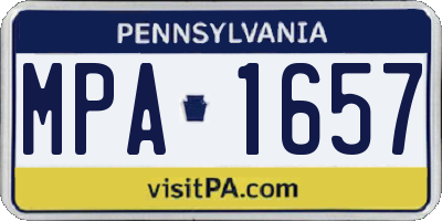 PA license plate MPA1657