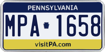 PA license plate MPA1658