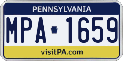 PA license plate MPA1659