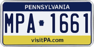 PA license plate MPA1661