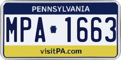 PA license plate MPA1663