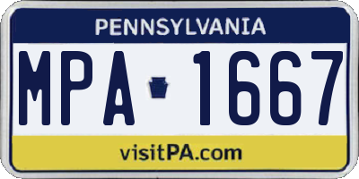 PA license plate MPA1667