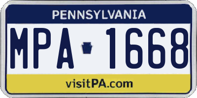 PA license plate MPA1668