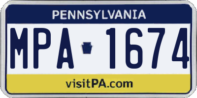 PA license plate MPA1674