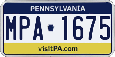 PA license plate MPA1675