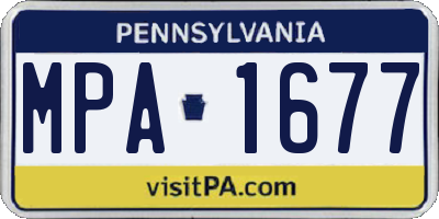 PA license plate MPA1677