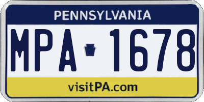 PA license plate MPA1678
