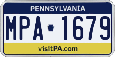 PA license plate MPA1679